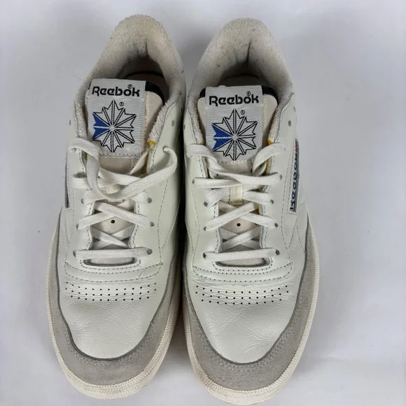 REEBOK VINTAGE MEN'S ATHLETIC SHOE WHITE SIZE 9 M WHITE AND BLUE CLASSIC - Picture 4 of 10